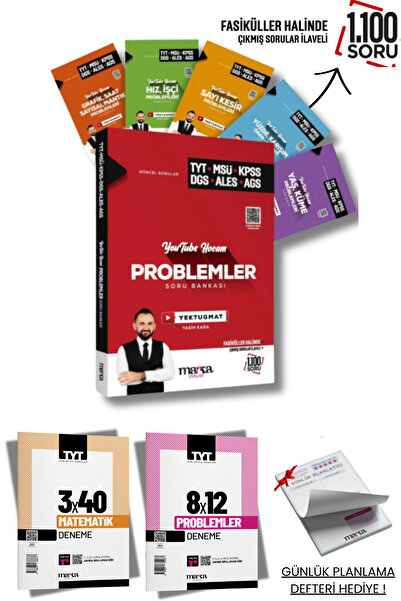 Marka Yayınları 2024 Tyt Youtube Hocam Problemler Soru Bankası Tamamı Video Çözümlü Yektuğmat Yasin Kara