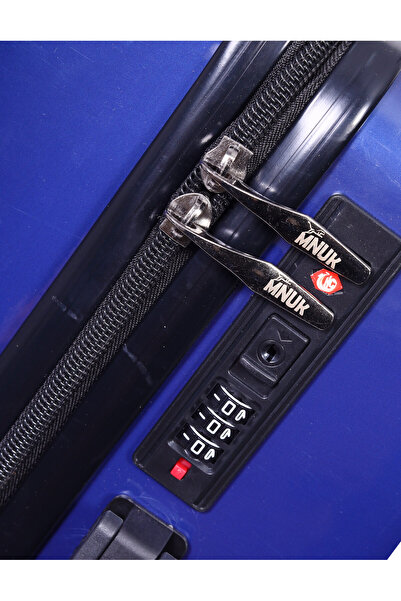 Mnuk SWAGGER Set of 3 Luggage| PC and ABS Hardside Trolley| Double 360° 4 Wheeler| 20/24/28-White Blue