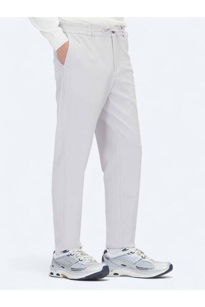 Kip Light Gray Plain Woven Jogging Fit Casual Pants