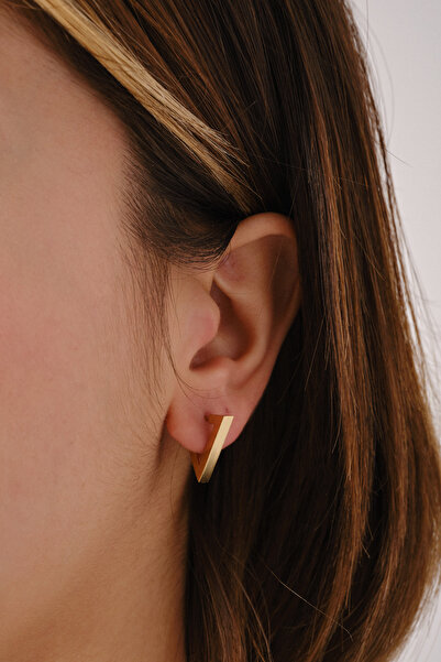 ByFlorya Jewelry Steel Triangle Earrings Non-Tarnish 2cm Plate Suitable for Daily Use