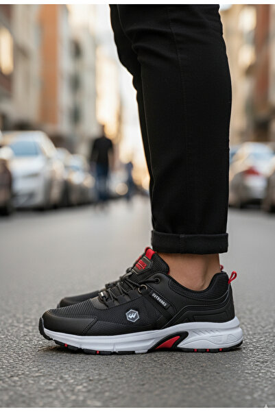 Wickers WİCKERS  2709 SİYAH KIRMIZI ERKEK GÜNLÜK SPOR AYAKKABSI ESNEK TABANLI...