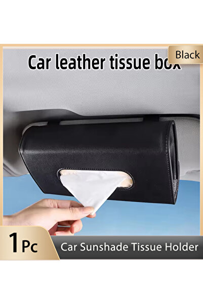 black 1 Pcs Car Tissue Box Towel Sets Car Sun Visor Tissue Box Holder Auto Interior Storage Decorati