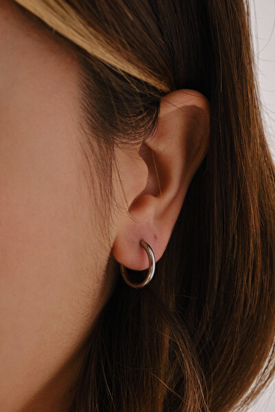 ByFlorya Jewelry Steel Hoop Earrings Non Tarnish Diameter 1.8cm Suitable for Daily Wear Tube Earrings