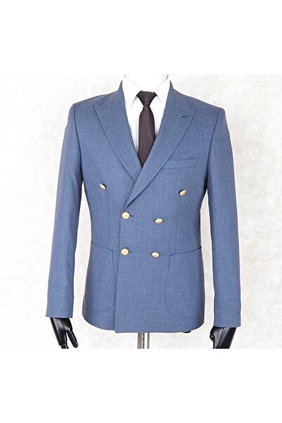 Jan Carlucci Summer Double-Breasted -Half Lining- Metal Button Slimfit Drop 6...