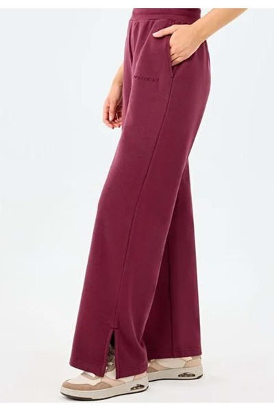 SKECHERS W Essential Wide Leg Regular Fit S2610010 Kadın Eşofman Altı BORDO
