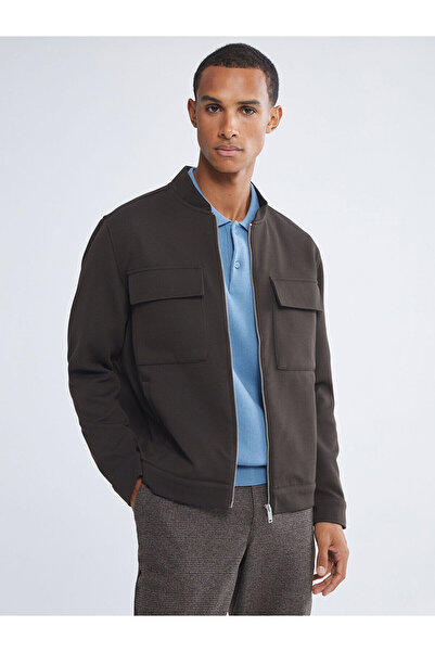 LC Waikiki سترة رجالية بأكمام طويلة وياقة بومبر