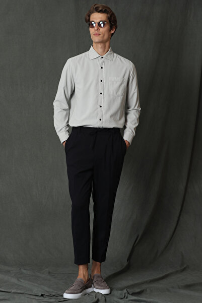 Lufian Регулярний крій Чоловіча оксамитова сорочка 112010558