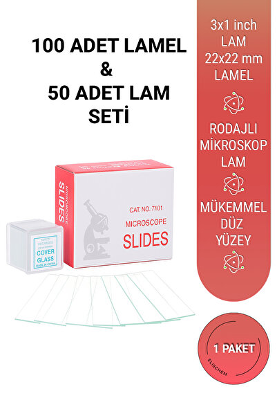 elischem Lam Lamel Mikroskop Seti Düz A Kalite Kenarları Rodajlı