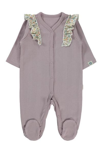 Civil Baby Çizgi Raporlu 1-6 Ay Tulum - Lila 1-3 Ay