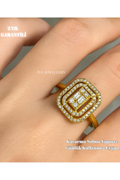 İNN JEWELLERY خاتم فولاذي مضاد للحساسية على شكل باجيت (مضمون لمدة عامين من ال...