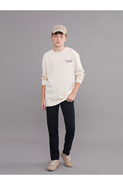 LC Waikiki Pantaloni de jeans pentru băiat cu talie neagră, cu elastic ajustabil