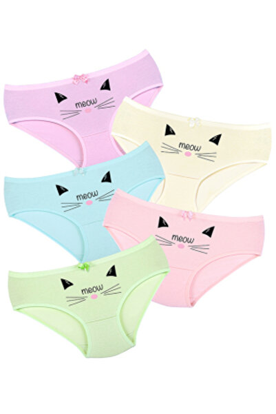 Newlilla 014 Kız Çocuk Mix 5'li Paket Baskılı Külot Paketi V22