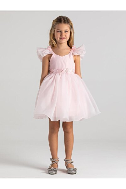 Civil Girls Pleated Evening Dress for 6-9 Years Old - Powder9-10 Years Old