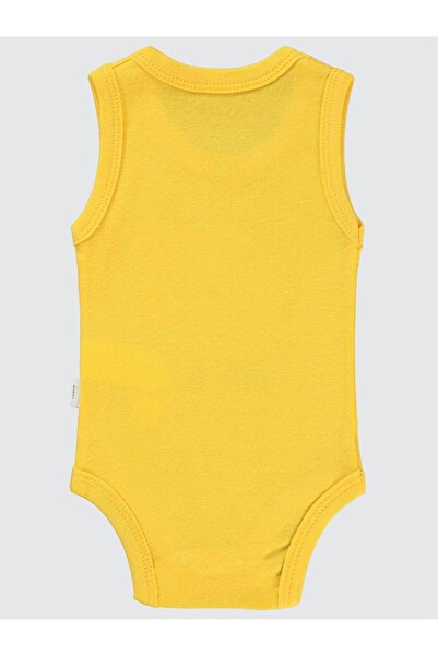 Civil Baby Little Bear Baskılı 1-36 Ay Çıtçıtlı Badi - Hardal 6-9 Ay