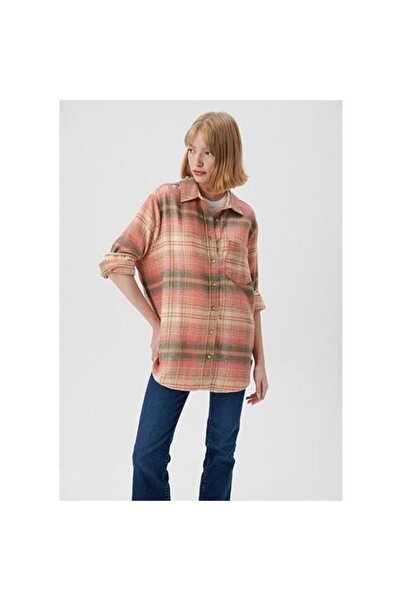 Mavi Kadın Giyim Turuncu Gömlek Turuncu Desenli