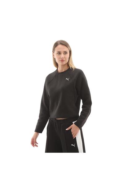 Puma 688142-01 Evostrıpe Comfort Short Crew Kadın Ceket Siyah