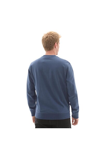 Timberland B0A6HHKEYO1-R Tree Logo Patch Crewneck Erkek Sweatshirt Mavi