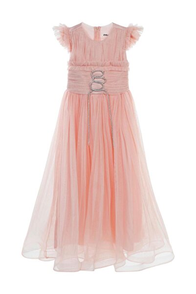 Civil Girls Bağcıklı 6-14 Yaş Abiye - Pudra6-7 Yaş