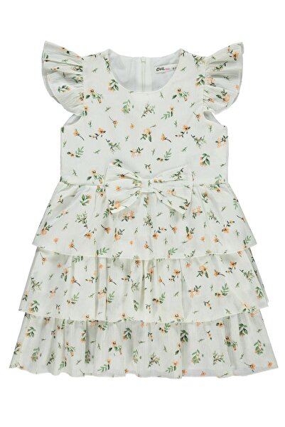 Civil Girls Rochie Katkat cu fustă pentru 6-9 ani - Albă 8-9 ani