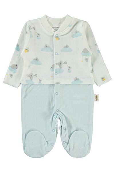 Bebetto 0-3 Months Baby Boy Blue Booties Jumpsuit