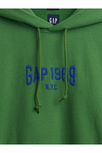 GAP Erkek Yeşil Heavyweight 1969 Logo Sweatshirt