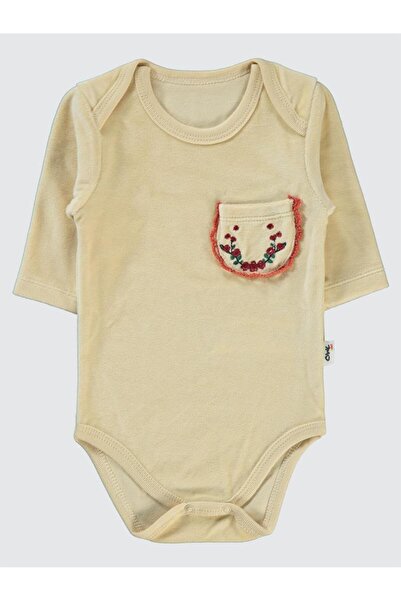 Civil Baby Cep Nakışlı 1-18 Ay Çıtçıtlı Badi - Kahverengi3-6 Ay