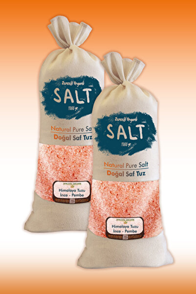 Zencefil Organik Himalaya Tuzu 2 Kg. Bez Torbada (1kg.x2ad.) Ince Çekim Pembe...