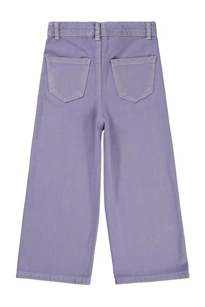 Civil Girls Çiçek Nakışlı 10-13 Yaş Pantolon - Lila 13-14 Yaş