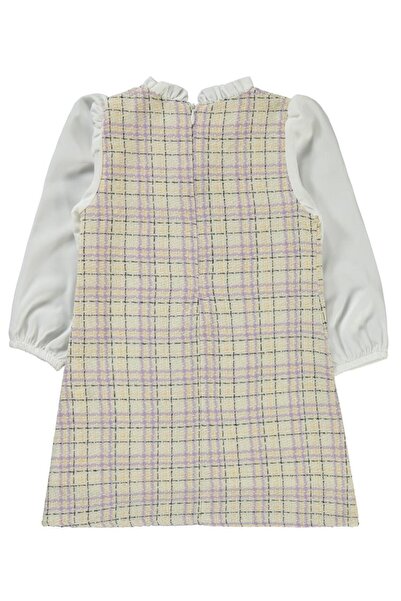 Civil Girls Düğmeli 2-5 Yaş Elbise - Lila3-4 Yaş