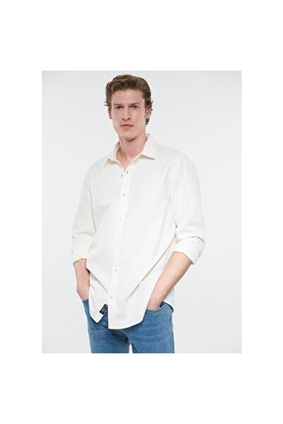 Mavi M0210635-70057-23y Erkek Uzun Kol Gömlek Kırık Beyaz