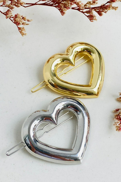Leo'Stone Метална брошка с дизайн на сърце и закопчалка Pinterest