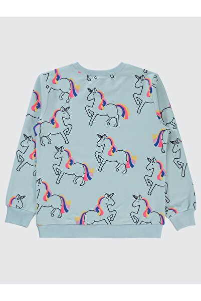 Civil Girls Kız Çocuk Sweatshirt 6-9 Yaş Buzul Mavi