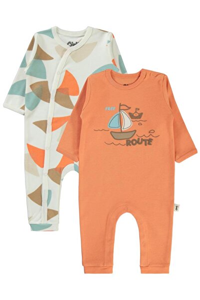 Civil Baby Orange 2-Piece Romper Set for Baby Boy - 3-9 Months