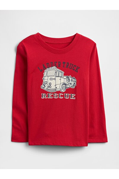 GAP Baby Boy Red Graphic Printed T-Shirt