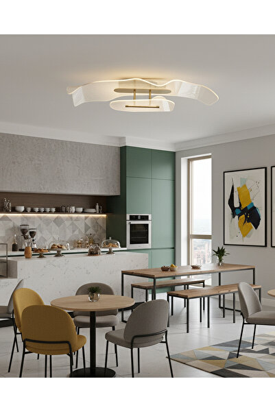 Özcan Aydınlatma Özcan Aydınlatma 4330-1 Flue Plafonyer Sarı