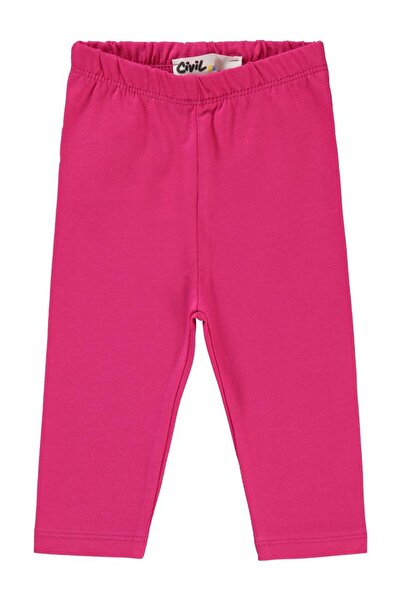 Civil Baby Düz Model Yan Stitch-Free 6-18 Months Long Tights - Fusya 6-9 Months