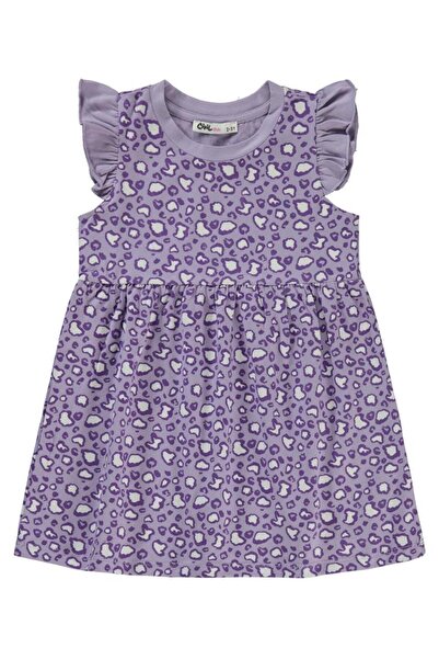 Civil Girls Rochie cu imprimeu leopard pentru copii 2-5 ani - Liliac 5-6 ani