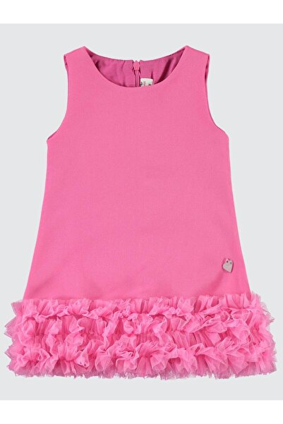 Civil Baby Etek Kısmı Fırfırlı 6-18 Ay Elbise - Fusya 18-24 Ay