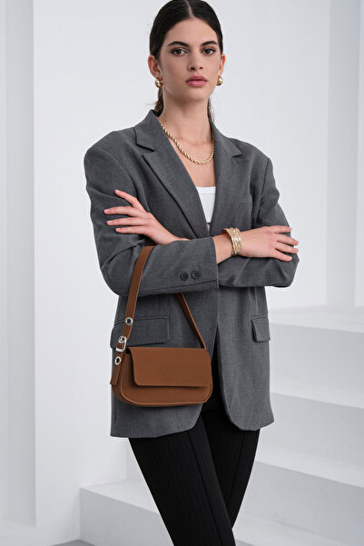 Shule Bags Τσάντα ώμου Mirage Suede Καφέ