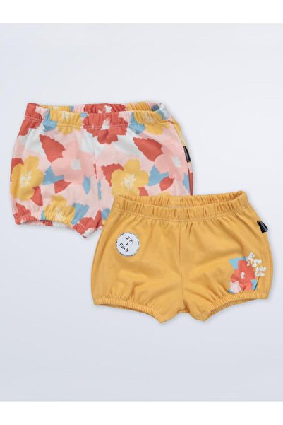 Miniworld Floral 2'in 1 Pack 3-12 Ay Şort - Hardal12-18 Ay