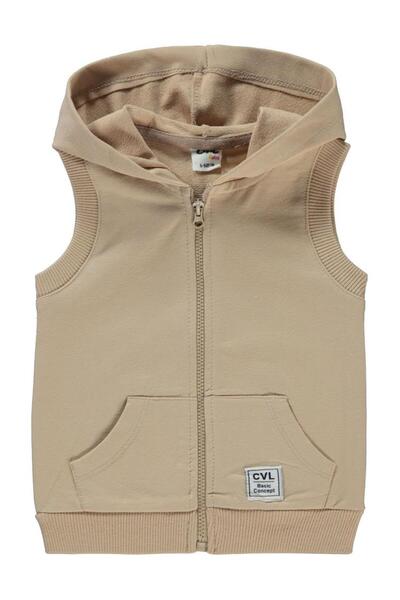 Civil Baby 6-18 Months Baby Boy Hooded Vest - Milk Coffee