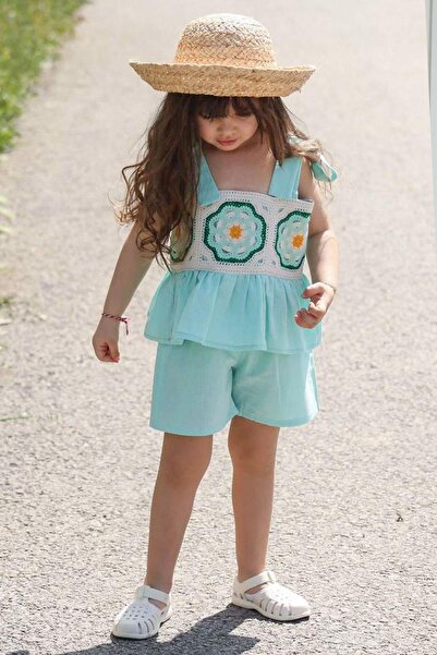 SUBU TASARIM Tirkizni dupli set - Štampa N Vezena MDVK104