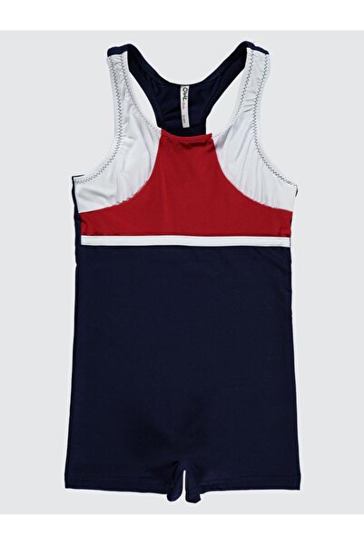 Civil Girls Kız Çocuk Yüzücü Mayo 3-13 Yaş Kırmızı-lacivert