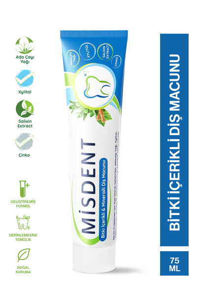 Misedor Misdent Bitki İçerikli & Mineralli Diş Macunu 75 ml