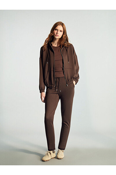 LC Waikiki XSIDE Kahverengi Beli Lastikli Kadın Eşofman Altı