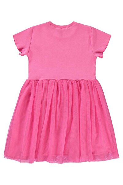 Civil Girls Kalp Printed Tulle Dress for Ages 6-9 - Fusya 8-9 Years