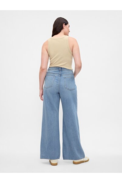 GAP Kadın Mavi High Rise Wide Leg Jean Pantolon
