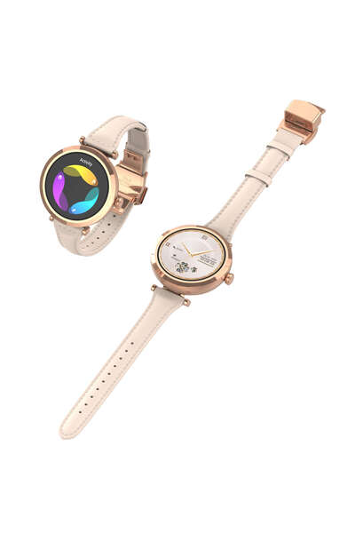 LDNIO SW02 High Performance Smartwatch, Compact and round (Gold)