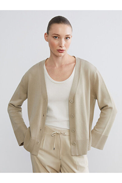 LC Waikiki Γυναικεία πλεκτή ζακέτα με λαιμόκοψη σε σχήμα V Özmarka New Season