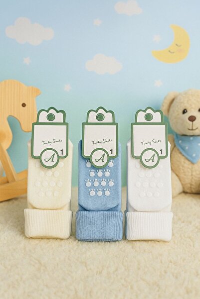 Tiril Tiril Non-Slip Sole Cotton 3-Piece Baby/Child Transitional Socks